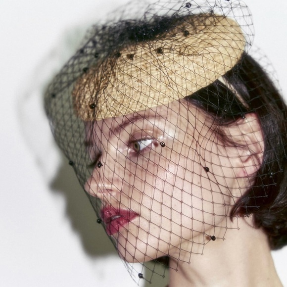 Zara limited edition tulle headband headpiece light beige main image 4